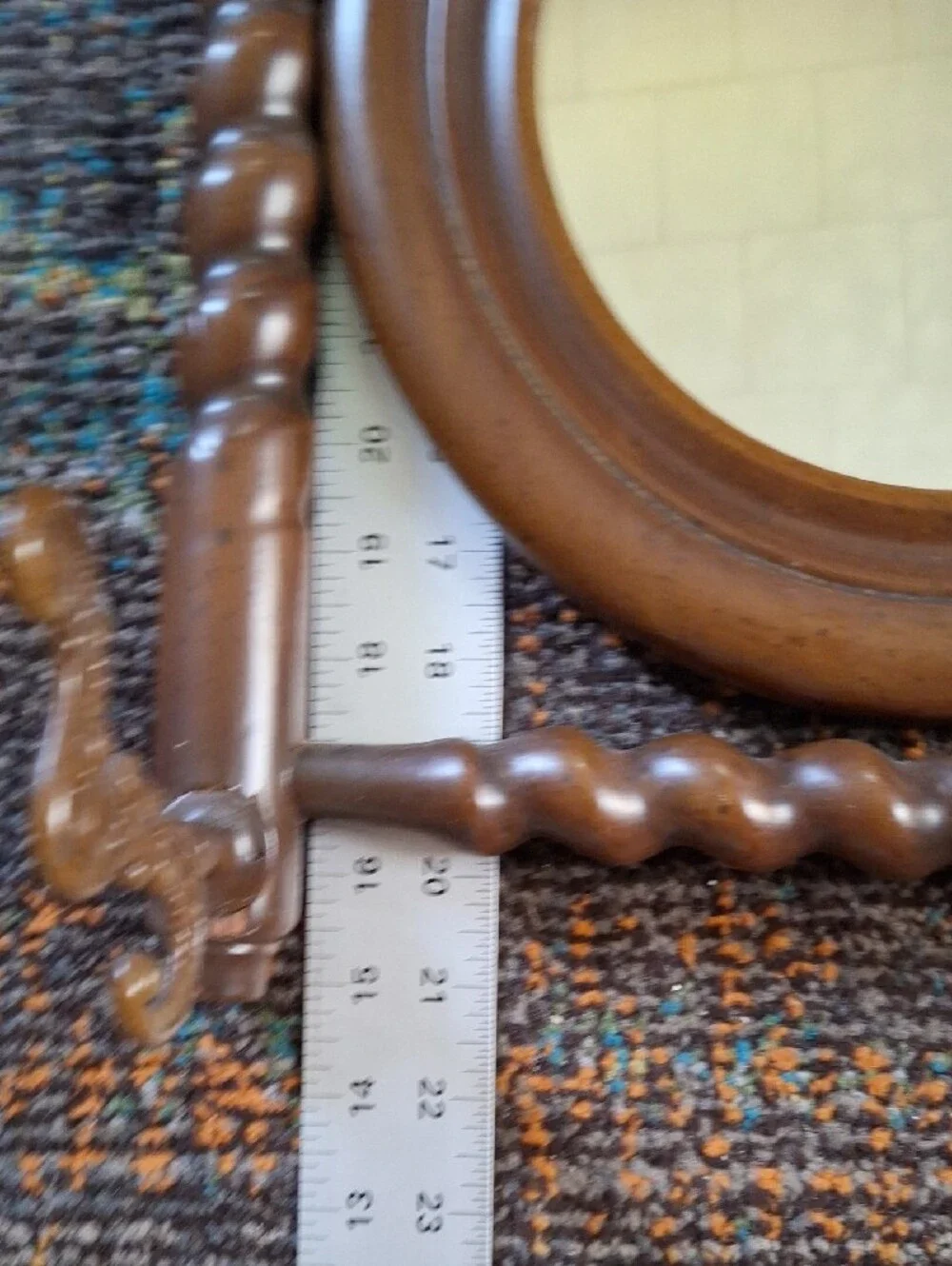 Antique/vintage Victorian-style turned wood entryway hat and coat rack & Mirror